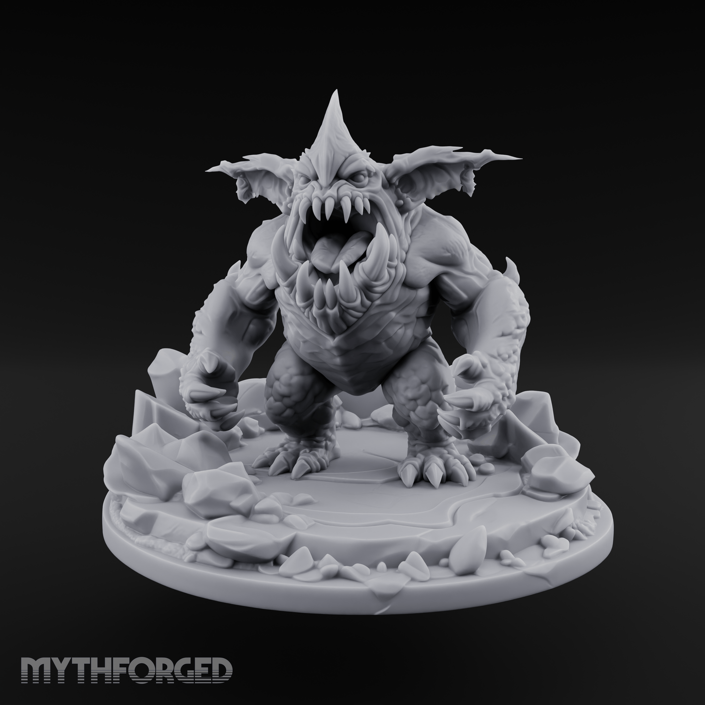 Mouth Wide Open Ice Imp Miniature for Dungeons and Dragons, Pathfinder or other TTRPGs