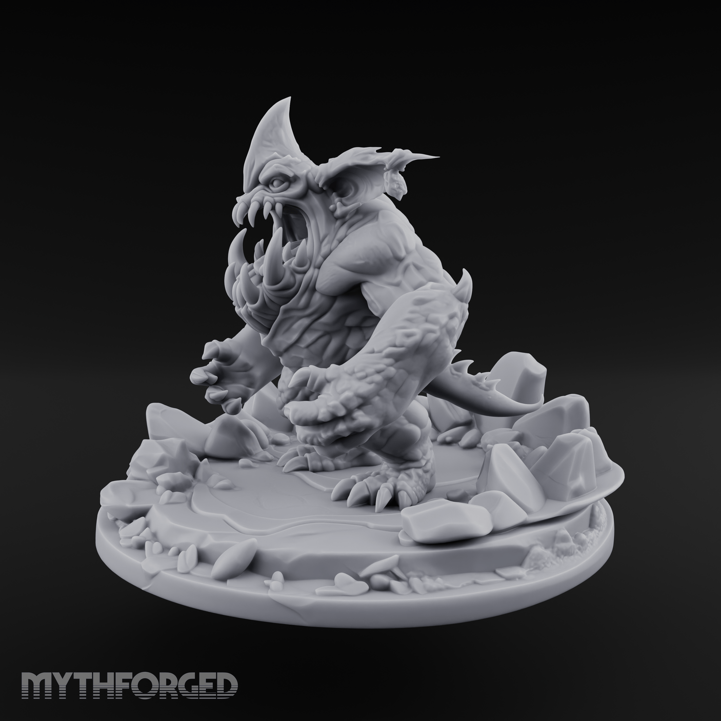 Mouth Wide Open Ice Imp Miniature for Dungeons and Dragons, Pathfinder or other TTRPGs