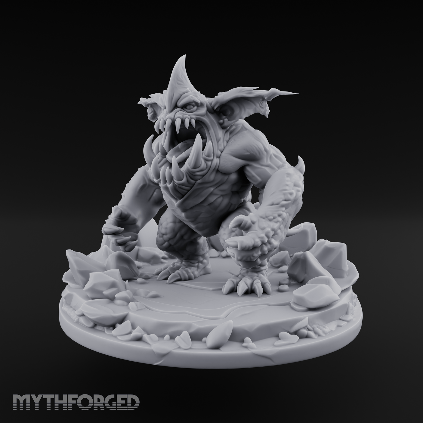 Mouth Wide Open Ice Imp Miniature for Dungeons and Dragons, Pathfinder or other TTRPGs