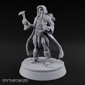 Ice Pick Wielding Human Ranger Miniature for Dungeons and Dragons, Pathfinder or other TTRPGs