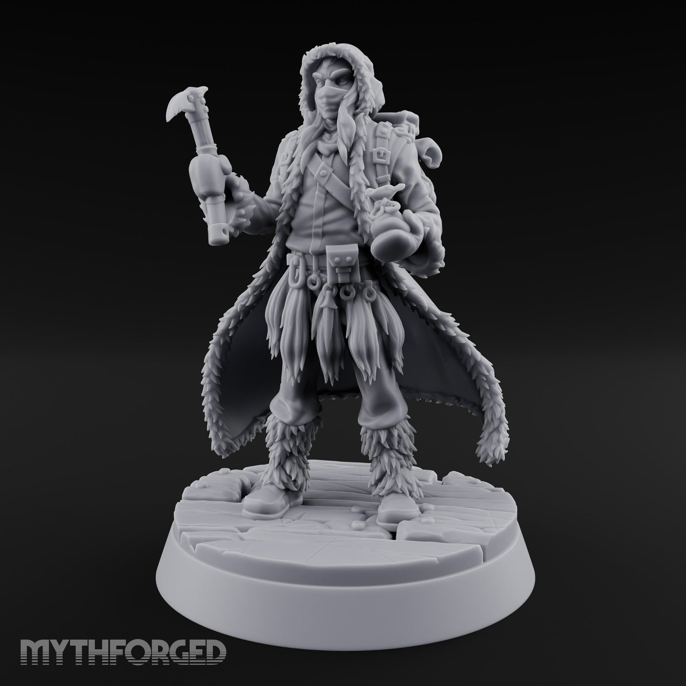 Ice Pick Wielding Human Ranger Miniature for Dungeons and Dragons, Pathfinder or other TTRPGs