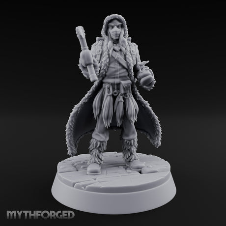 Ice Pick Wielding Human Ranger Miniature for Dungeons and Dragons, Pathfinder or other TTRPGs