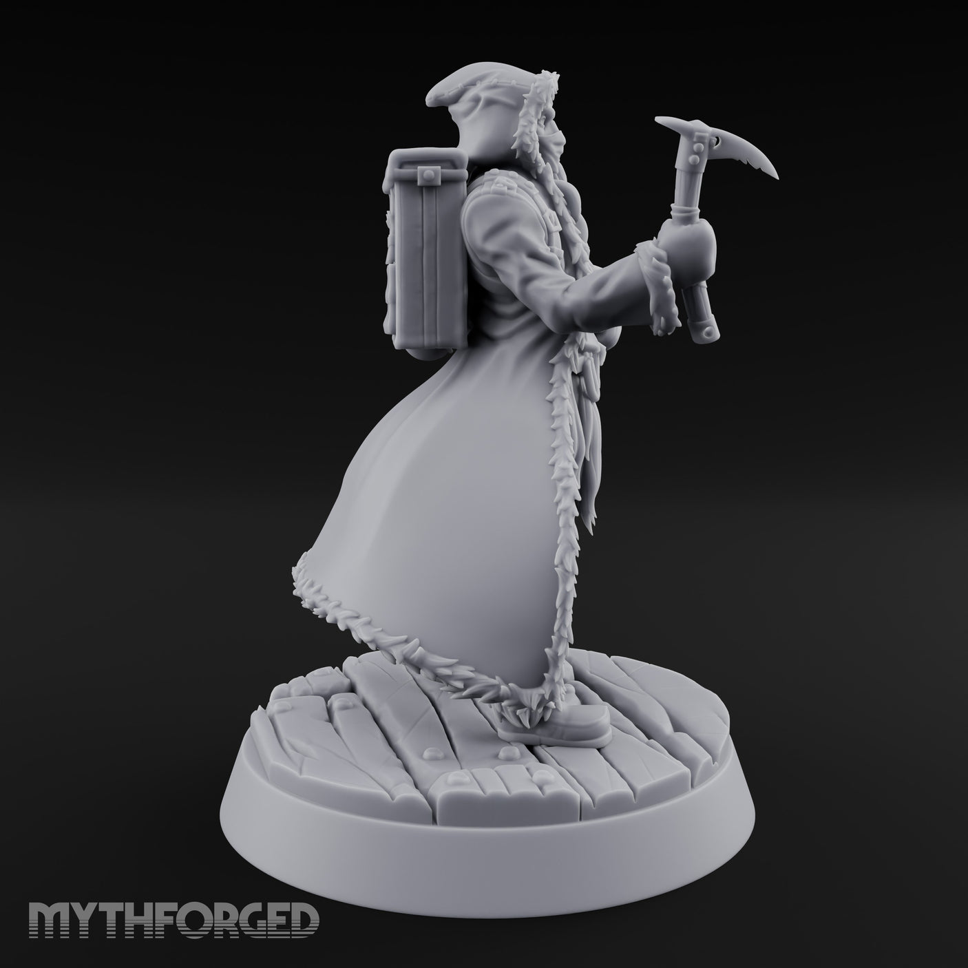 Ice Pick Wielding Human Ranger Miniature for Dungeons and Dragons, Pathfinder or other TTRPGs
