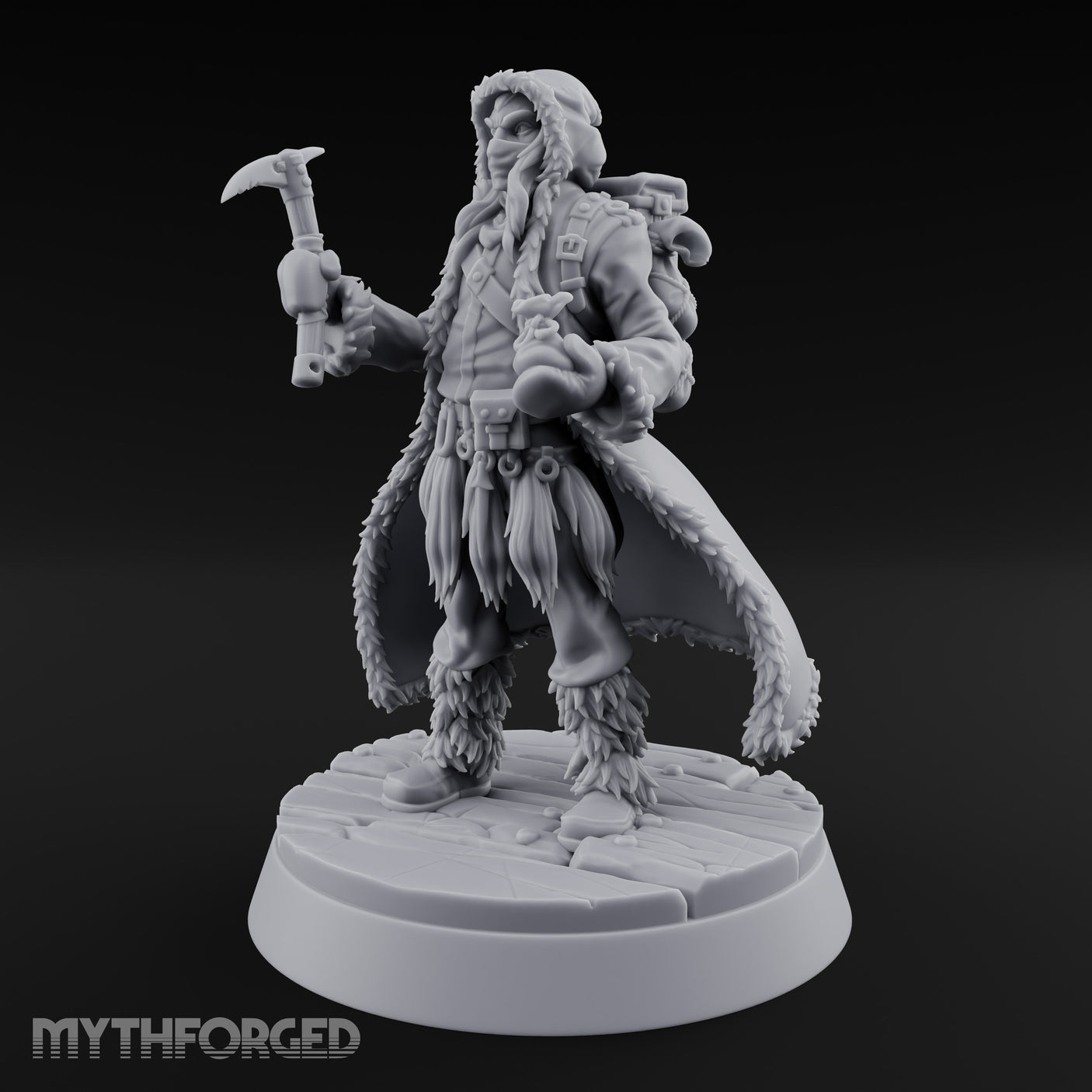 Ice Pick Wielding Human Ranger Miniature for Dungeons and Dragons, Pathfinder or other TTRPGs