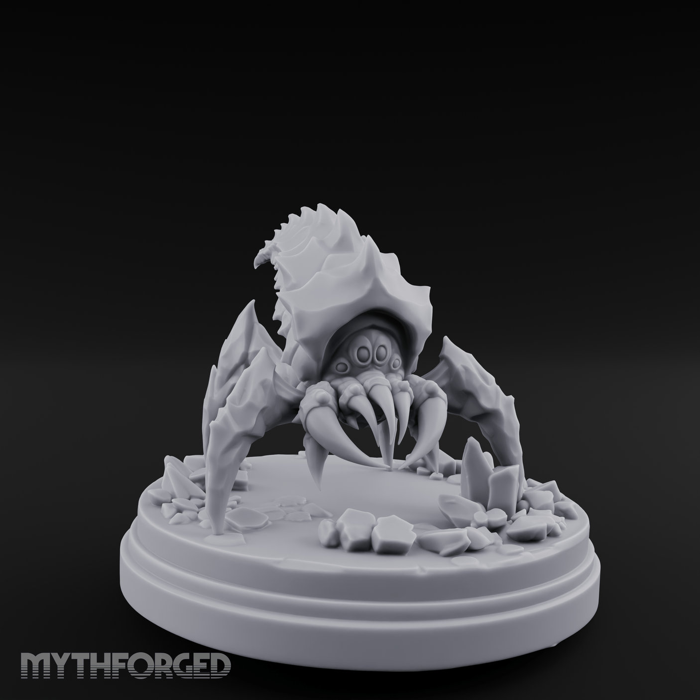 Bursting From The Ice Spider Miniature for Dungeons and Dragons, Pathfinder or other TTRPGs