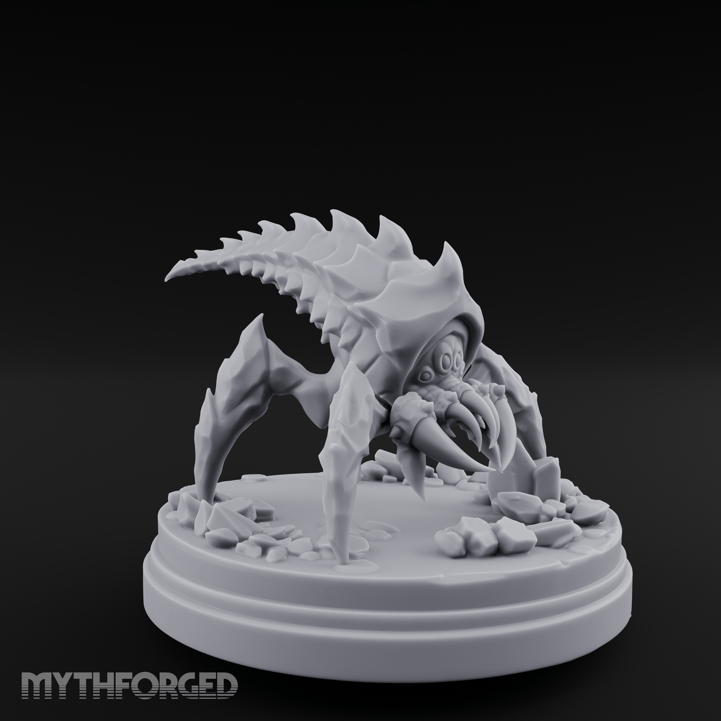 Bursting From The Ice Spider Miniature for Dungeons and Dragons, Pathfinder or other TTRPGs