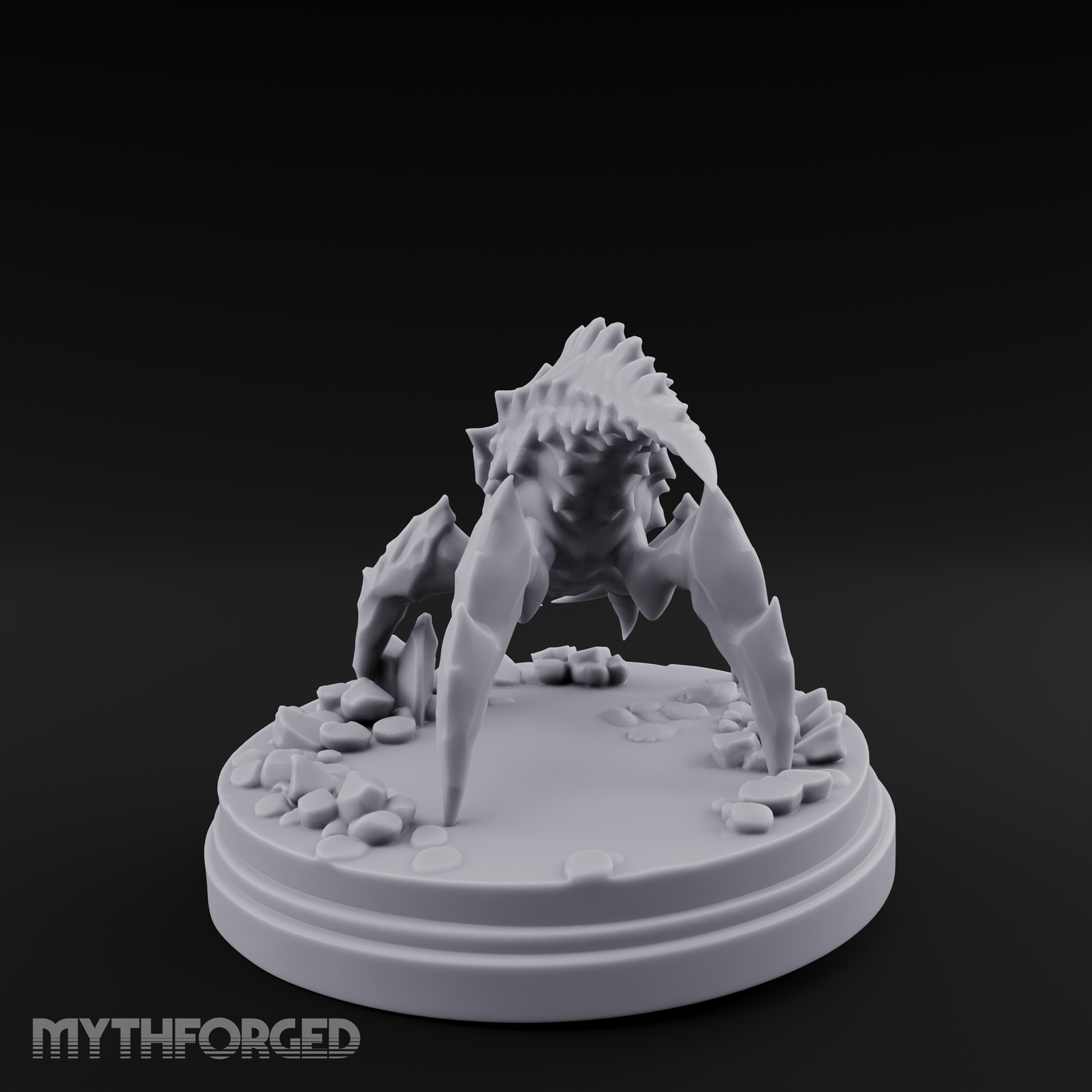 Bursting From The Ice Spider Miniature for Dungeons and Dragons, Pathfinder or other TTRPGs