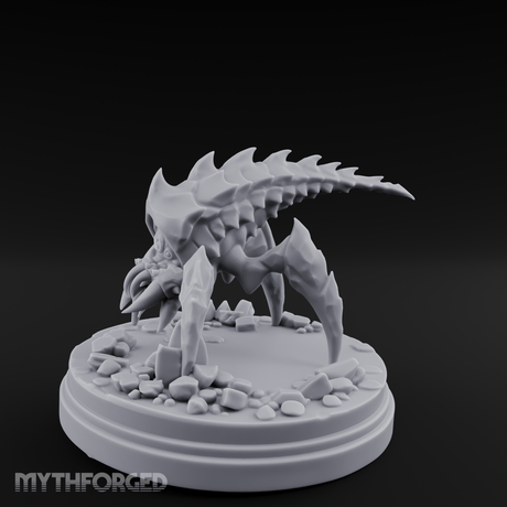 Bursting From The Ice Spider Miniature for Dungeons and Dragons, Pathfinder or other TTRPGs