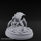 Bursting From The Ice Spider Miniature for Dungeons and Dragons, Pathfinder or other TTRPGs