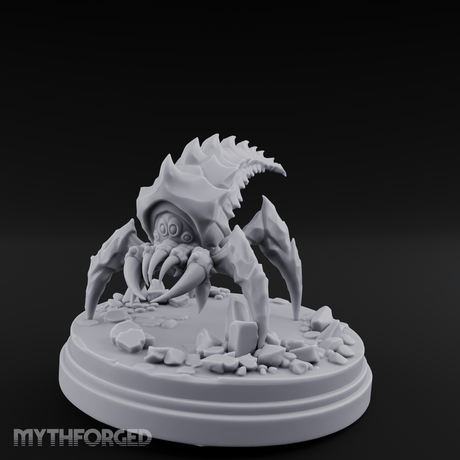 Bursting From The Ice Spider Miniature for Dungeons and Dragons, Pathfinder or other TTRPGs