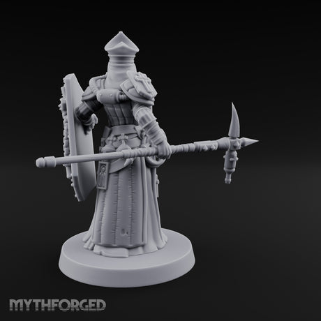 Icon Adorned Spear Wielding Human Priest Miniature for Dungeons and Dragons, Pathfinder or other TTRPGs