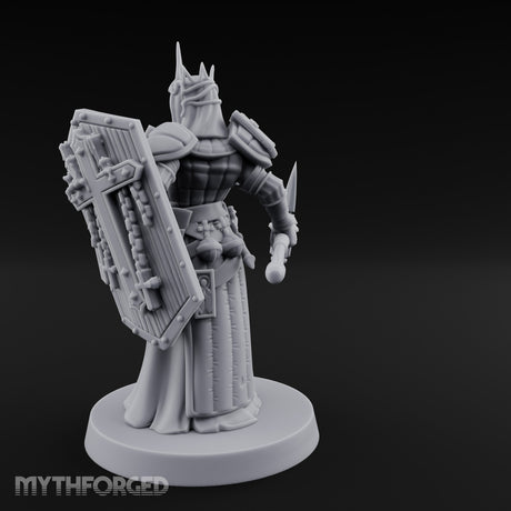Icon Adorned Spear Wielding Human Priest Miniature for Dungeons and Dragons, Pathfinder or other TTRPGs