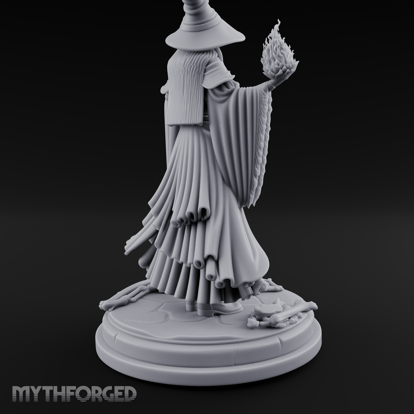 Hands Ablaze Conjuring Human Sorcerer Miniature for Dungeons and Dragons, Pathfinder or other TTRPGs