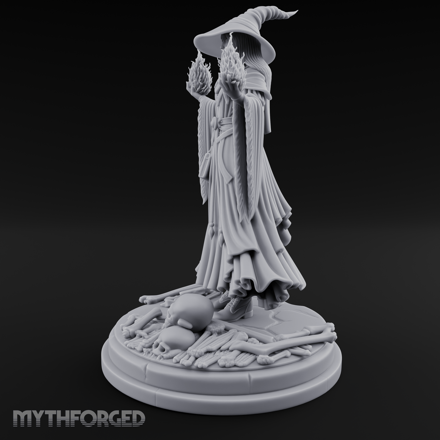 Hands Ablaze Conjuring Human Sorcerer Miniature for Dungeons and Dragons, Pathfinder or other TTRPGs