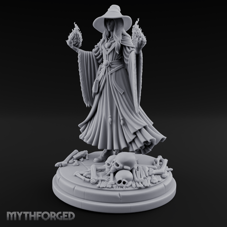 Hands Ablaze Conjuring Human Sorcerer Miniature for Dungeons and Dragons, Pathfinder or other TTRPGs