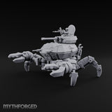Claws Across the Beachhead Human Naval Crewman and Armoured Crab Walker