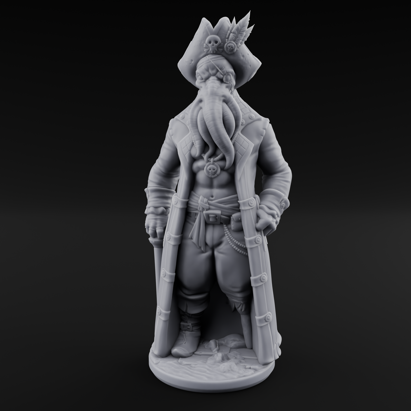 Tentacle Stroking Mind Flayer Captain Miniature for Dungeons and Dragons, Pathfinder or other TTRPGs