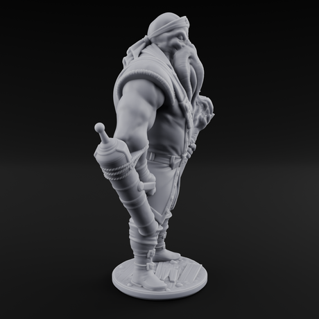 Torch Bearing Buccaneer Mind Flayer Pirate A Miniature for Dungeons and Dragons, Pathfinder or other TTRPGs