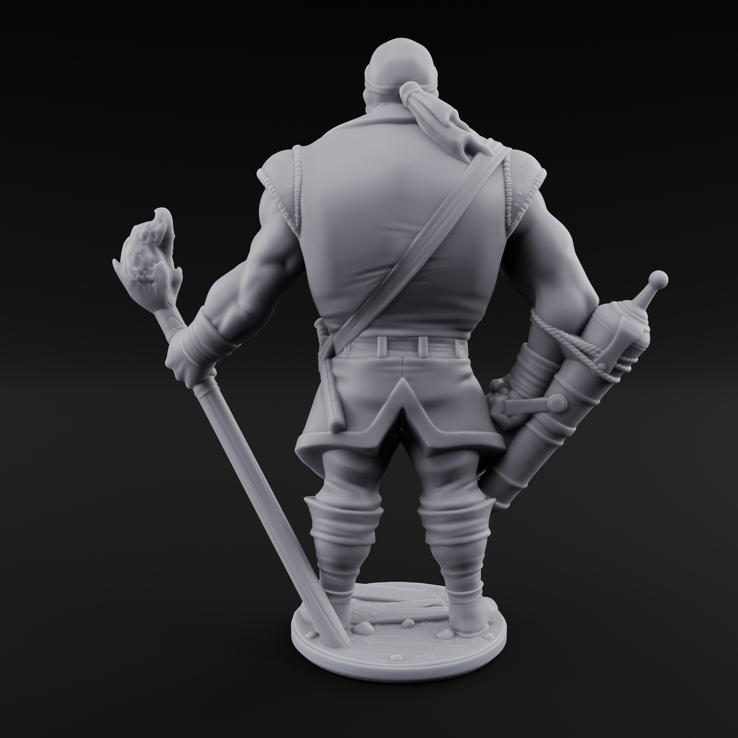 Torch Bearing Buccaneer Mind Flayer Pirate A Miniature for Dungeons and Dragons, Pathfinder or other TTRPGs