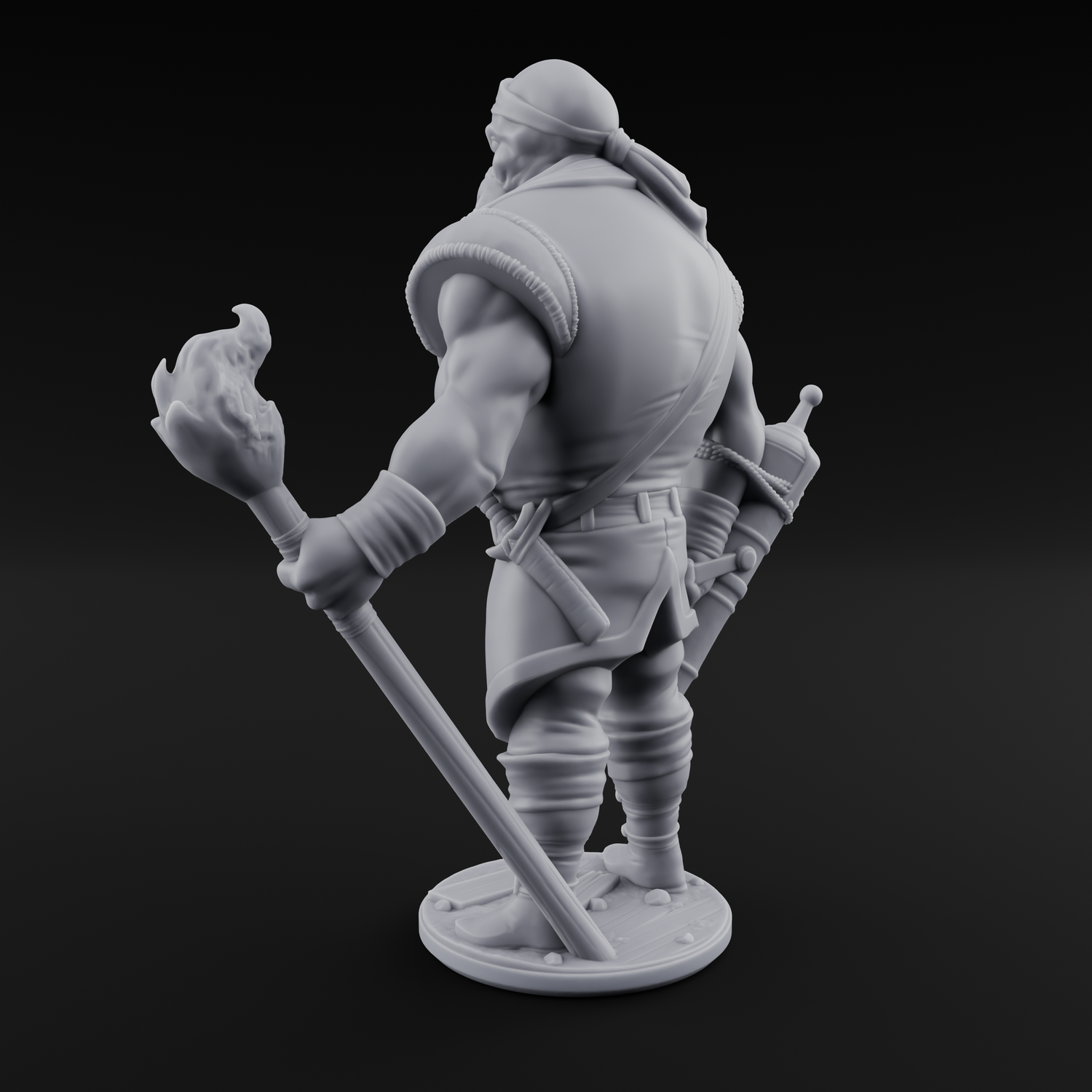Torch Bearing Buccaneer Mind Flayer Pirate A Miniature for Dungeons and Dragons, Pathfinder or other TTRPGs