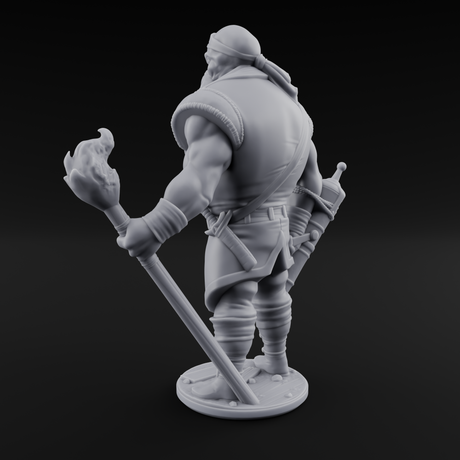 Torch Bearing Buccaneer Mind Flayer Pirate A Miniature for Dungeons and Dragons, Pathfinder or other TTRPGs