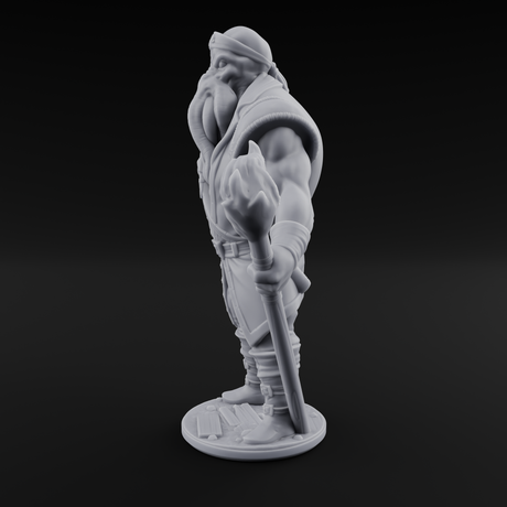 Torch Bearing Buccaneer Mind Flayer Pirate A Miniature for Dungeons and Dragons, Pathfinder or other TTRPGs