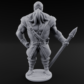 Torch Bearing Buccaneer Mind Flayer Pirate B Miniature for Dungeons and Dragons, Pathfinder or other TTRPGs