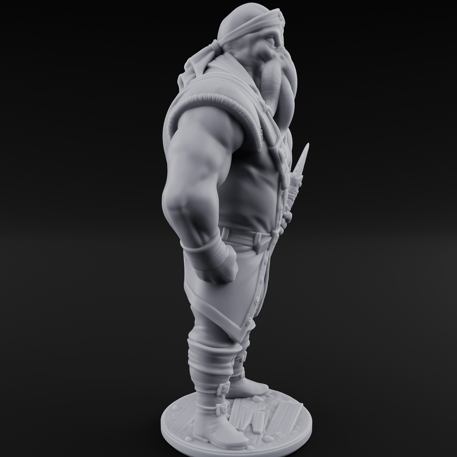 Torch Bearing Buccaneer Mind Flayer Pirate B Miniature for Dungeons and Dragons, Pathfinder or other TTRPGs