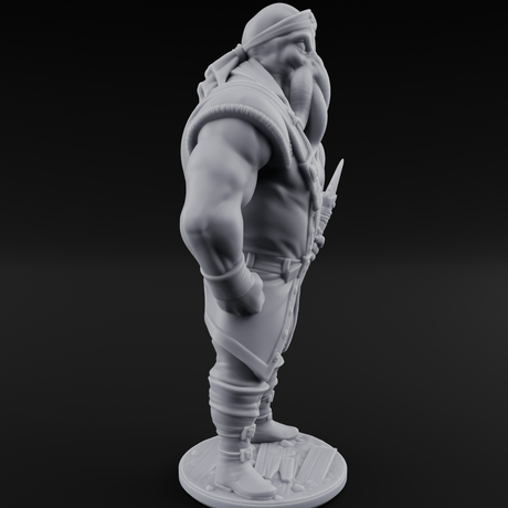 Torch Bearing Buccaneer Mind Flayer Pirate B Miniature for Dungeons and Dragons, Pathfinder or other TTRPGs