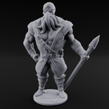 Torch Bearing Buccaneer Mind Flayer Pirate B Miniature for Dungeons and Dragons, Pathfinder or other TTRPGs