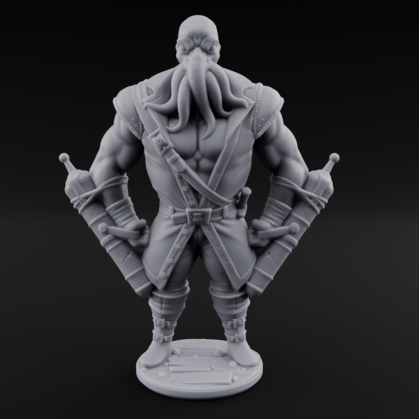 Torch Bearing Buccaneer Mind Flayer Pirates Miniature for Dungeons and Dragons, Pathfinder or other TTRPGs