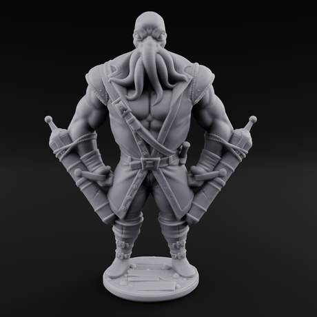 Torch Bearing Buccaneer Mind Flayer Pirate C Miniature for Dungeons and Dragons, Pathfinder or other TTRPGs