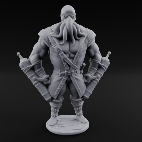 Torch Bearing Buccaneer Mind Flayer Pirates Miniature for Dungeons and Dragons, Pathfinder or other TTRPGs