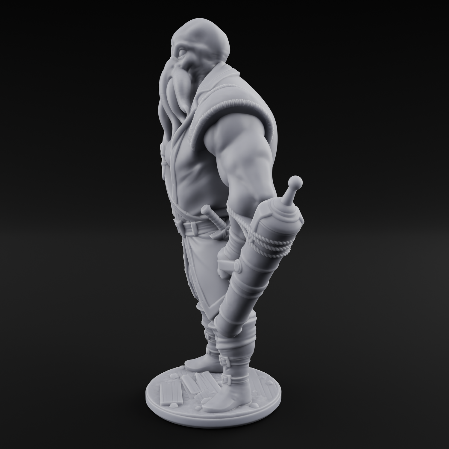 Torch Bearing Buccaneer Mind Flayer Pirate C Miniature for Dungeons and Dragons, Pathfinder or other TTRPGs