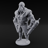 Torch Bearing Buccaneer Mind Flayer Pirate C Miniature for Dungeons and Dragons, Pathfinder or other TTRPGs