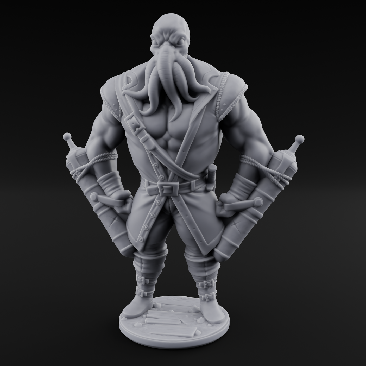 Torch Bearing Buccaneer Mind Flayer Pirate C Miniature for Dungeons and Dragons, Pathfinder or other TTRPGs
