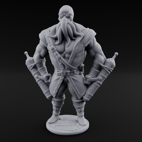 Torch Bearing Buccaneer Mind Flayer Pirate C Miniature for Dungeons and Dragons, Pathfinder or other TTRPGs