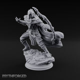 Lunging Forward Elf Ranger Miniature for Dungeons and Dragons, Pathfinder or other TTRPGs