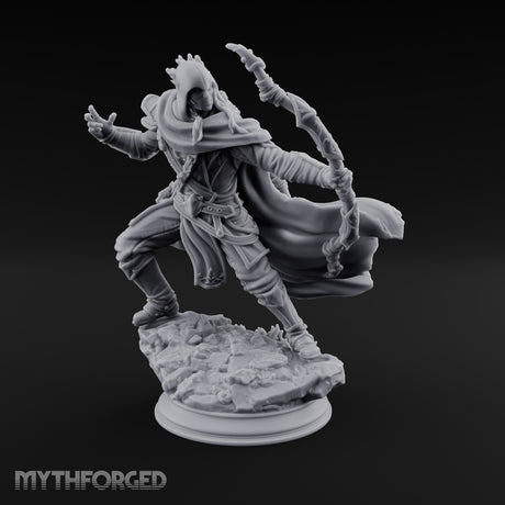 Lunging Forward Elf Ranger Miniature for Dungeons and Dragons, Pathfinder or other TTRPGs
