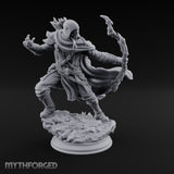 Lunging Forward Elf Ranger Miniature for Dungeons and Dragons, Pathfinder or other TTRPGs