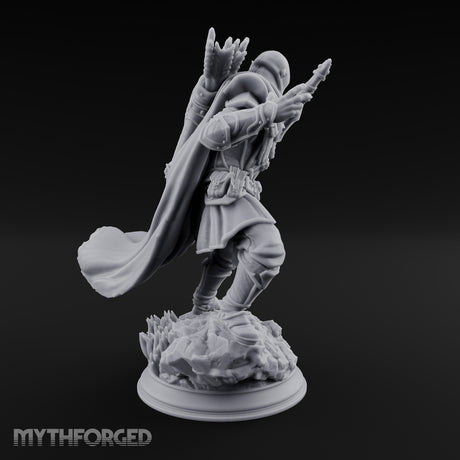Lunging Forward Elf Ranger Miniature for Dungeons and Dragons, Pathfinder or other TTRPGs