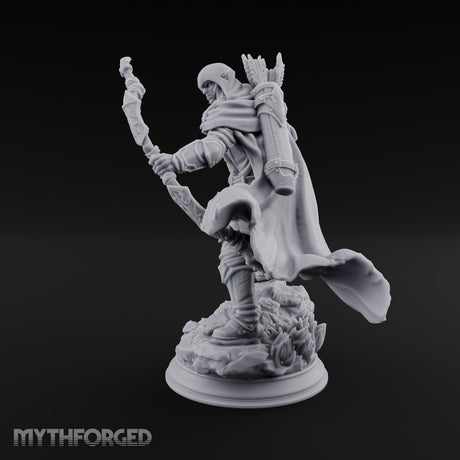 Lunging Forward Elf Ranger Miniature for Dungeons and Dragons, Pathfinder or other TTRPGs