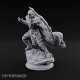 Lunging Forward Elf Ranger Miniature for Dungeons and Dragons, Pathfinder or other TTRPGs