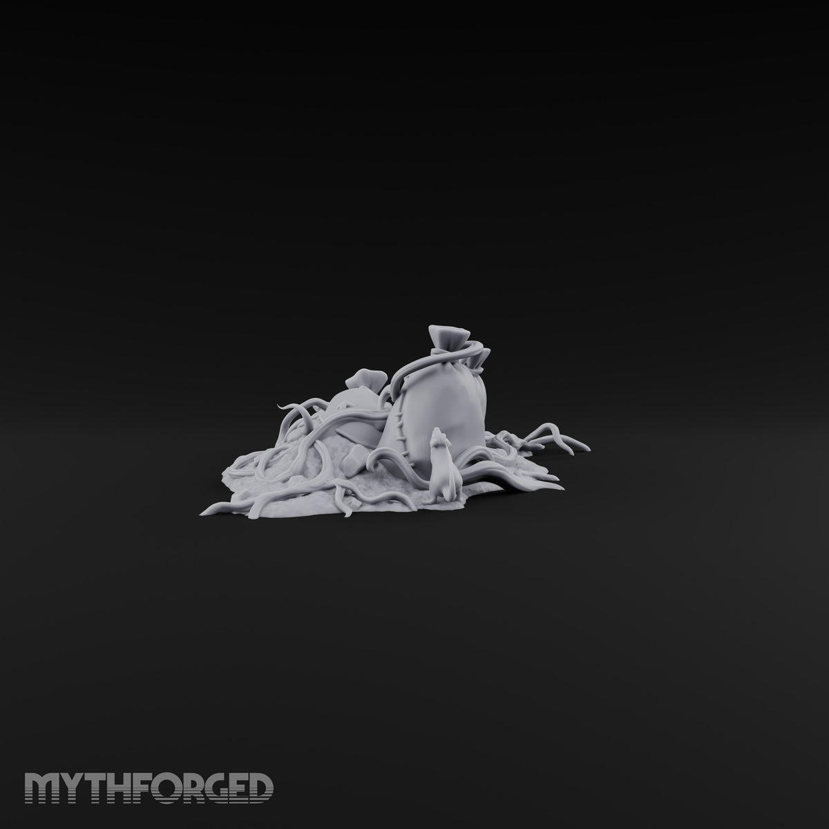 Something Nibbled the Payroll Vine-Wrapped Grain Sacks with Rats on Rubble Base