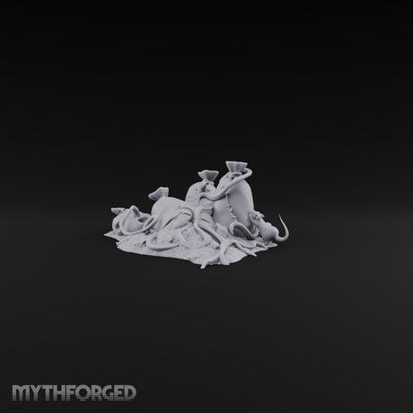 Something Nibbled the Payroll Vine-Wrapped Grain Sacks with Rats on Rubble Base