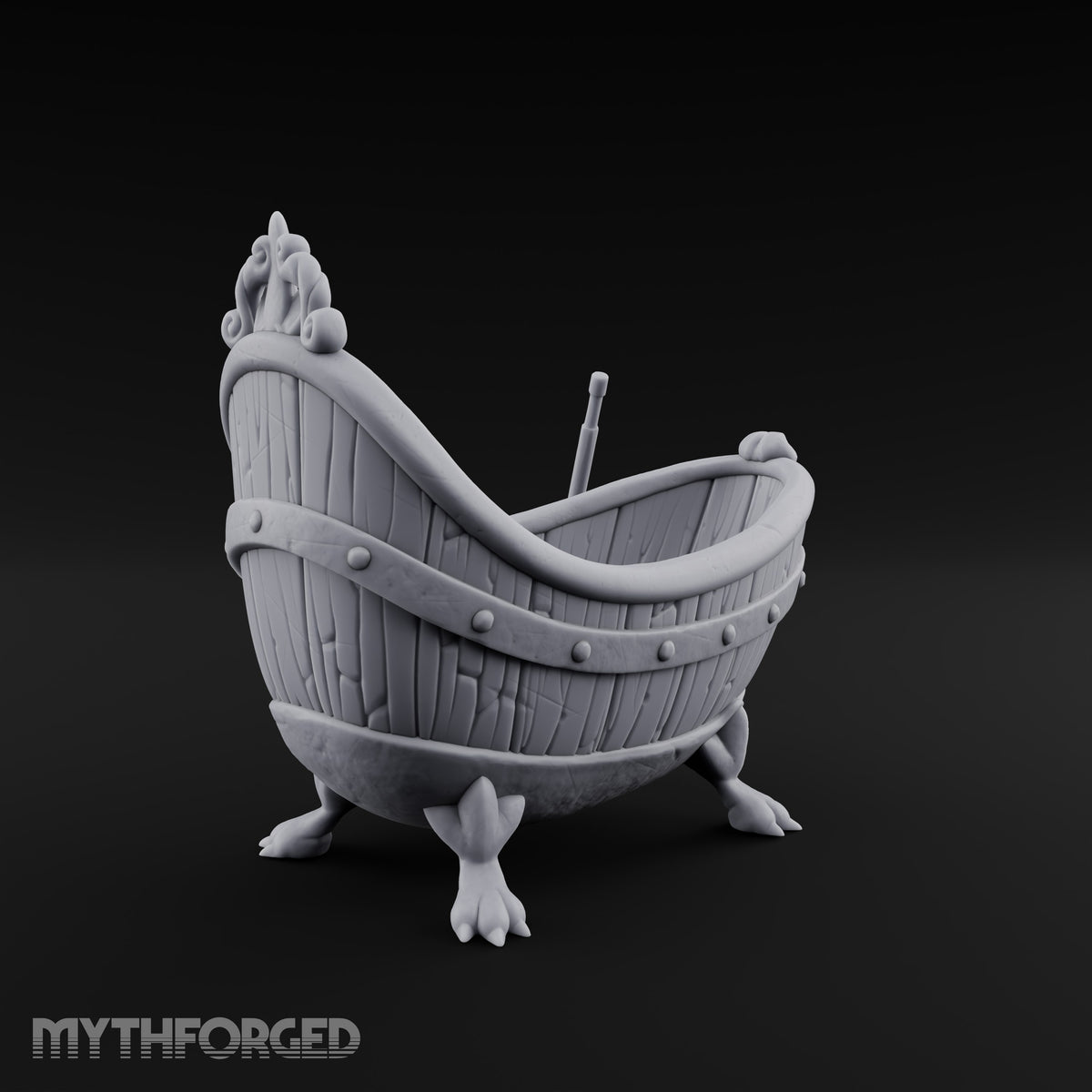 Clawed Feet Wooden Clawfoot Bathtub with Brush