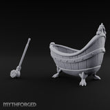 Clawed Feet Wooden Clawfoot Bathtub with Brush