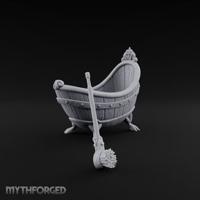 Clawed Feet Wooden Clawfoot Bathtub with Brush