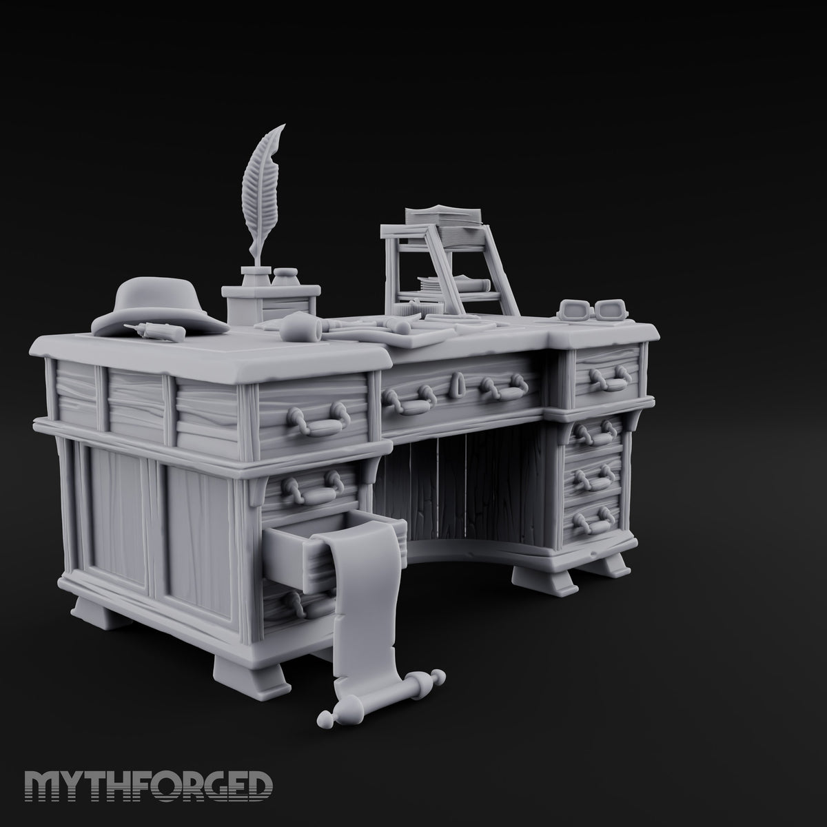 Case Files Still Pinned Wooden Investigator Office Furniture Set — D