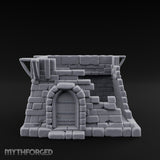 Iron-Banded Arch-Framed Stone Guard Post Miniature for Dungeons and Dragons, Pathfinder or other TTRPGs